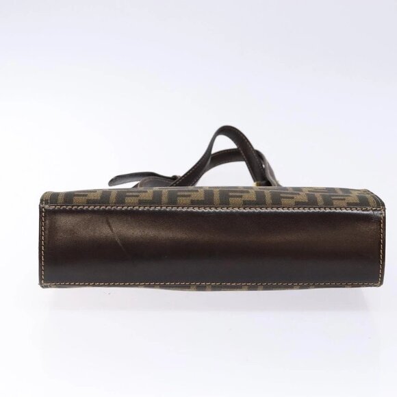 FENDI Zucca Canvas Hand Bag Black Brown Auth 138624 - Picture 7 of 16